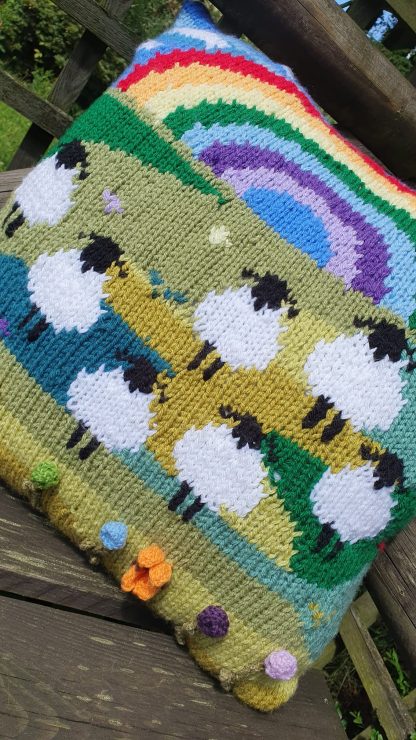 Suffolk Sheep Rainbow Cushion - Image 13