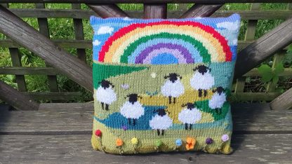 Suffolk Sheep Rainbow Cushion - Image 7