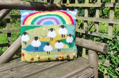 Suffolk Sheep Rainbow Cushion - Image 4