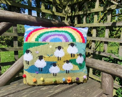 Suffolk Sheep Rainbow Cushion