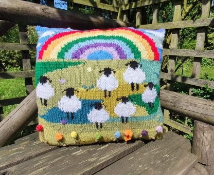 Suffolk Sheep Rainbow Cushion - Image 5